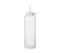 HENDI Dispensador de botella para salsas y condimentos, reutilizable, biberón dosificador exprimible, ketchup, mostaza, aceite de oliva, 0,7L, ø70x(H)240mm, transparente, PE, PP
