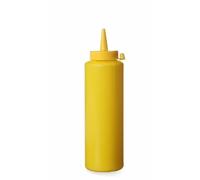 HENDI Dispensador de botella para salsas y condimentos, reutilizable, biberón dosificador exprimible, ketchup, mostaza, aceite de oliva, 0,7L, ø70x(H)240mm, amarillo, PE, PP