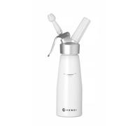 HENDI Dispensador de crema, incluye juego de 3 boquillas de polipropileno y cepillo de limpieza, espumas frías, 0,5 L, 80 x 260 mm, aluminio, color blanco