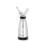 HENDI Dispositivo de crema batida con base de silicona antideslizante, incluye 3 boquillas de acero inoxidable y cepillo de limpieza, pulverizador de crema, dispensador de crema batida, 0,5 L, ø95x(H
