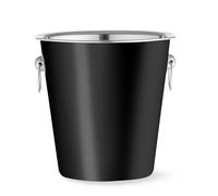 HENDI Enfriador de botellas de champán y vino, BarUp, con asas, 3,3L, champañera, cubitera, recipiente, cubo, enfriador, refrigerador de bebidas, ⌀220x(H)190mm, negro, acero inoxidable