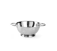 HENDI Escurridor de cocina, colador, para cocinar, lavar, pasta, fideos, espaguetis, frutas, verduras, ensaladas, redondo, perforado, con base y 2 asas, ø280x(H)135 mm, acero inoxidable