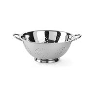 HENDI Escurridor de cocina, colador, para cocinar, lavar, pasta, fideos, espaguetis, frutas, verduras, ensaladas, redondo, perforado, con base y 2 asas, ø340x(H)160 mm, acero inoxidable