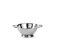 HENDI Escurridor de cocina, colador, para cocinar, lavar, pasta, fideos, espaguetis, frutas, verduras, ensaladas, redondo, perforado, con base y 2 asas, ø240x(H)110 mm, acero inoxidable