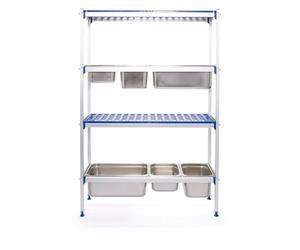 HENDI Estantería de almacenamiento de aluminio para recipientes GN - 1120x355x(H)1685 mm