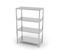 HENDI Estantería de almacenamiento, estante de cocina, 4 niveles, atornillado, con patas ajustables en altura, máx. 70 kg por estante, para auto montaje, 1000x500x(H)1800 mm, acero inoxidable