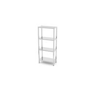 HENDI Estantería de almacenamiento, estante de cocina, 4 niveles, atornillado, con patas ajustables en altura, máx. 70 kg por estante, para auto montaje, 800x400x(H)1800 mm, acero inoxidable