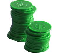 HENDI Fichas plásticas grabadas con símbolo del euro, BarUp, reutilizables, fichas monedas para pagos alternativos y vales de consumición en bares, restaurantes, eventos, 100 uds, ⌀25mm, ABS, verde