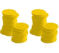 HENDI Fichas plásticas grabadas con símbolo del euro, BarUp, reutilizables, fichas monedas para pagos alternativos y vales de consumición en bares, restaurantes, eventos, 100 uds, ⌀25mm, ABS, amarillo