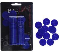 HENDI Fichas plásticas grabadas con símbolo del euro, BarUp, reutilizables, fichas monedas para pagos alternativos y vales de consumición en bares, restaurantes, eventos, 100 uds, ⌀25mm, ABS, azul