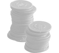 HENDI Fichas plásticas grabadas con símbolo del euro, BarUp, reutilizables, fichas monedas para pagos alternativos y vales de consumición en bares, restaurantes, eventos, 100 uds, ⌀25mm, ABS, blanco