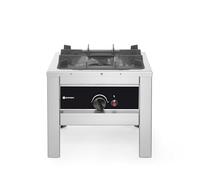 HENDI Fogón de Gas Profesional Hokker para Uso en Interiores, con Termopar y Encendido Electrónico, Compatible con Gas Propano y Butano, 6,7kW, 425x425x(H)400mm, Acero Inoxidable