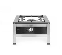 HENDI Fogón de Gas Profesional Hokker XL para Uso en Interiores, con Termopar y Encendido Electrónico, Compatible con Gas Propano y Butano, 10,8kW, 580x650x(H)400mm, Acero Inoxidable