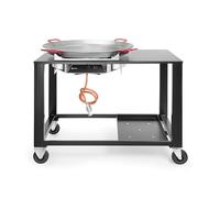 HENDI Fogón de gas propano Fiesta XL con paellera Ø800mm de chapa de acero, barbacoa parrilla grill asador para uso exterior, 7 kW, 1180x810x(H)1000mm, estructura con recubrimiento en polvo negro