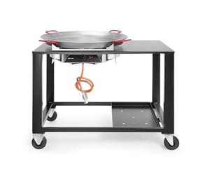 HENDI Fogón de gas propano Fiesta XL con paellera Ø800mm de chapa de acero, barbacoa parrilla grill asador para uso exterior, 7 kW, 1180x810x(H)1000mm, estructura con recubrimiento en polvo negro