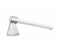 HENDI Hacha de carnicero profesional, herramienta para manipular y cortar carne, hoja de acero inoxidable de 125 mm de largo, mango ergonómico de polietileno blanco de 450 mm