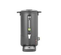 HENDI Hervidor de agua eléctrico 9L, dispensador de bebidas calientes, termo de una pared para vino, té, hasta 100°C, 230V, 50/60Hz, 950W, 307x330x(H)450mm, negro mate, acero inoxidable, PP