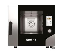 HENDI Horno de convección a vapor con pantalla táctil, sistema de lavado automático, 5xGN 1/1, 5 velocidades de ventilador, 30-270°C, 400V, 7,8kW, 730x784x(H)700mm, acero inoxidable