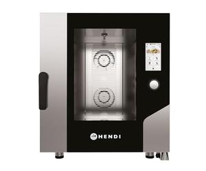 HENDI Horno de convección a vapor con pantalla táctil, sistema de lavado automático, 7xGN 1/1, 5 velocidades de ventilador, 30-270°C, 400V, 11,4kW, 730x784x(H)850mm, acero inoxidable