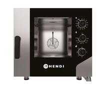 HENDI Horno mixto de convección a vapor con controles analógicos, 5xGN 1/1, 1 ventilador auto-reverse, 5 niveles de vapor, 100-270°C, 400V, 7,8kW, 730x855x(H)700mm, acero inoxidable