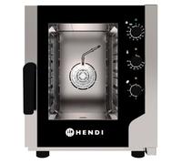 HENDI Horno mixto de convección a vapor con controles analógicos, 5xGN 2/3, ventilador con inversión automática, 5 niveles de vapor, 100-270°C, 230V, 3200W, 550x754x(H)662mm, acero inoxidable
