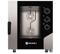 HENDI Horno mixto de convección a vapor con controles analógicos, 7xGN 1/1, 2 ventiladores con inversión automática, 5 niveles de vapor, 100-270°C, 400V, 10,4kW, 730x855x(H)850mm, acero inoxidable