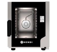 HENDI Horno mixto de convección a vapor con pantalla táctil, 5xGN 2/3, ventilador autoreversible, 99 programas, vapor ajustable 10-100%, 30-270°C, 230V, 3200W, 550x754x(H)662mm, acero inoxidable
