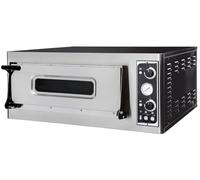 HENDI Horno para Pizza BASIC 4, Panel Analógico, 1 Cámara para 4 Pizzas ø32cm, 50-450°C, Controles Analógicos, Revestimiento Refractario, 4700W/400V, 975x930x(H)413mm, Acero Inoxidable