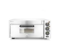 HENDI Horno profesional compacto para pizzas, horno eléctrico, para pizzas hasta diámetro 39cm, 50˚C~350˚C, 230V, 2000W, 580x560x(H)275mm, plateado, cuerpo de acero inoxidable AISI 430