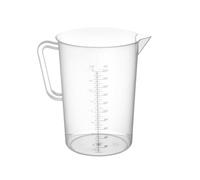 HENDI Jarra Medidora de Polipropileno con Escala Graduada, Capacidad 2 L, Vaso Medidor Transparente con Asa y Pico Vertedor, Ø140x(H)215mm