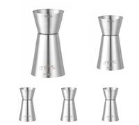 HENDI Jigger doble 25/50ml, BarUp, vaso medidor de cócteles, medidor dosificador de barra, barman, bar, bebidas, cocktails, ø43x(H)85mm, acero inoxidable (Paquete de 5)