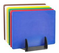 HENDI Juego de 6 tablas de cortar HACCP con soporte, lisas, 6 colores diferentes, 6 piezas, 450x300x(H)10mm, polietileno, polipropileno
