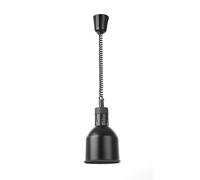 HENDI Lámpara de calor colgante, altura ajustable, cilíndrica, lámpara térmica de cocina para calentar alimentos, lámpara de infrarrojos, 230V, 250W, Ø175x(H)250mm, aluminio, color negro