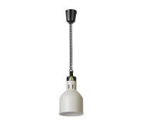 HENDI Lámpara de calor colgante de altura ajustable, cilíndrica, lámpara térmica de infrarrojos para cocina y mantenimiento de alimentos calientes, 230V, 250W, ø175x(H)250mm, aluminio color blanco