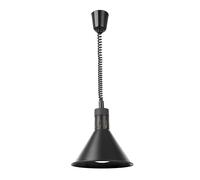 HENDI Lámpara de calor colgante, altura ajustable, cónica, lámpara térmica de cocina para calentar alimentos, lámpara de infrarrojos, 230V, 250W, Ø275x(H)250mm, aluminio, color negro