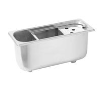 HENDI Lavador de cucharas para helados, línea de suministro de agua de 3/8", línea de drenaje de 3/4", 270x111x(H)115mm, acero inoxidable AISI 304