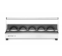 HENDI Máquina para hacer empanadillas, manual, molde para preparar 5 dumplings a la vez, revestimiento antiadherente, presión uniforme, prensa para pastas rellenas, 470x140x(H)95mm, acero inoxidable