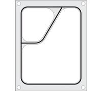 HENDI Matriz, marco, molde, de sellado, 330005 Termoselladora de bandejas, junta de silicona negra, adecuado para envase de 2 secciones 227x178 mm, aluminio pulido