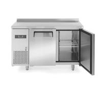 HENDI Mesa de congelación Arktic de 2 puertas con 2 estantes ajustables, -22/-12°C, 220 L, descongelación automática, pantalla digital, 230V/550W, 1200x600x(H)800 mm, acero inoxidable