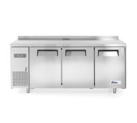 HENDI Mesa de congelación Arktic de 3 puertas con 3 estantes ajustables, -22/-12°C, 390 L, descongelación automática, pantalla digital, 230V/550W, 1800x600x(H) 800 mm, acero inoxidable