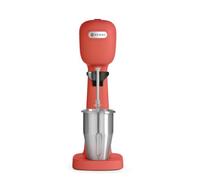 HENDI Batidora, Mezclador de bebidas, Frappés, Incluye 2 vasos mezcladores (acero inoxidable y policarbonato) y 2 juegos de 2 agitadores cada uno, 230V/400W, 170x196x(H)490mm, Rojo