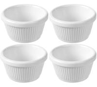 HENDI Mini cuenco/ramekin de melamina para servir y presentación, 50 ml, pack de 4, ⌀70x(H)35 mm, blanco