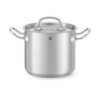 HENDI Olla de cocina, alta, con tapa con orificios de salida de vapor, fondo de inducción continuo, apta para todas las fuentes de calor y el lavavajillas, 2.8L, ø160x(H)140mm, acero inoxidable