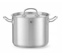 HENDI Olla de cocina, alta, con tapa con orificios de salida de vapor, fondo de inducción continuo, apta para todas las fuentes de calor y el lavavajillas, 5L, ø200x(H)160mm, acero inoxidable