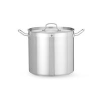 HENDI Olla de cocina, alta, con tapa con orificios de salida de vapor, fondo de inducción continuo, apta para todas las fuentes de calor y el lavavajillas, 24L, ø320x(H)300mm, acero inoxidable