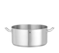 HENDI Olla de cocina, baja, sin tapa, caldero, cacerola, apta para fogones de gas, de inducción, eléctricos y de cerámica, apta para el lavavajillas, 12L, ø320x(H)150mm, acero inoxidable
