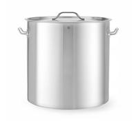 HENDI Olla de cocina con tapa, de gran capacidad: 71L, fondo de inducción continuo, apta para todas las fuentes de calor y el lavavajillas, ø450x(H)450mm, acero inoxidable