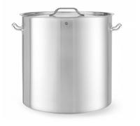 HENDI Olla de cocina con tapa, de gran capacidad: 98L, fondo de inducción continuo, apta para todas las fuentes de calor y el lavavajillas, ø500x(H)500mm, acero inoxidable