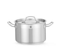 HENDI Olla de cocina, mediana,con tapa con orificios de salida de vapor, fondo de inducción continuo,apta para todas las fuentes de calor y el lavavajillas, 4L, ø200x(H)130mm, acero inoxidable