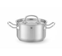 HENDI Olla de cocina, mediana, con tapa con orificios de salida de vapor, fondo de inducción continuo, apta para todas las fuentes de calor y el lavavajillas, 1.9L, ø160x(H)95mm, acero inoxidable